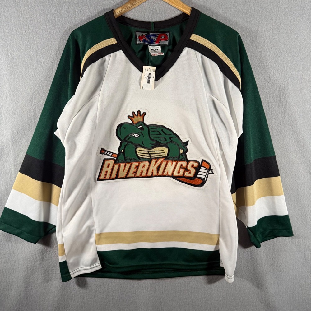 Vintage SP Mississippi RiverKings CHL Hockey Jersey Mens Small White Green New
